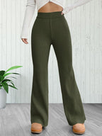 Tee Projekt Regular Fit Trousers for Women| Korean Trousers for Women Green-Brown