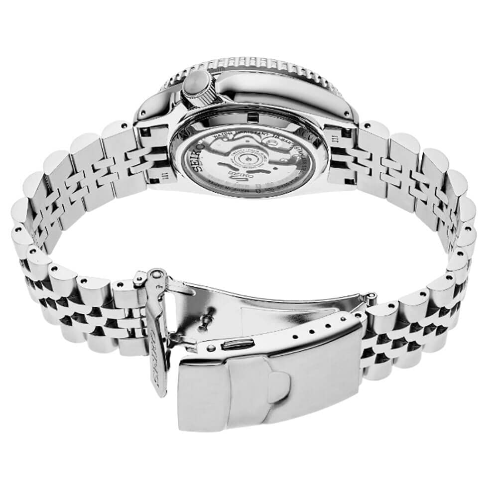 Seiko SSK005 Automatic Watch for Men - 5 -Sports - Orange Dial with Date Calendar and Luminous Hands & Markers and Gray GMT Beze