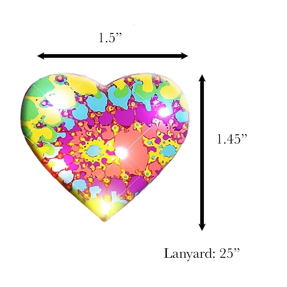 Tie Dye Heart Flashing Body Light Lapel Pins by Blinkee