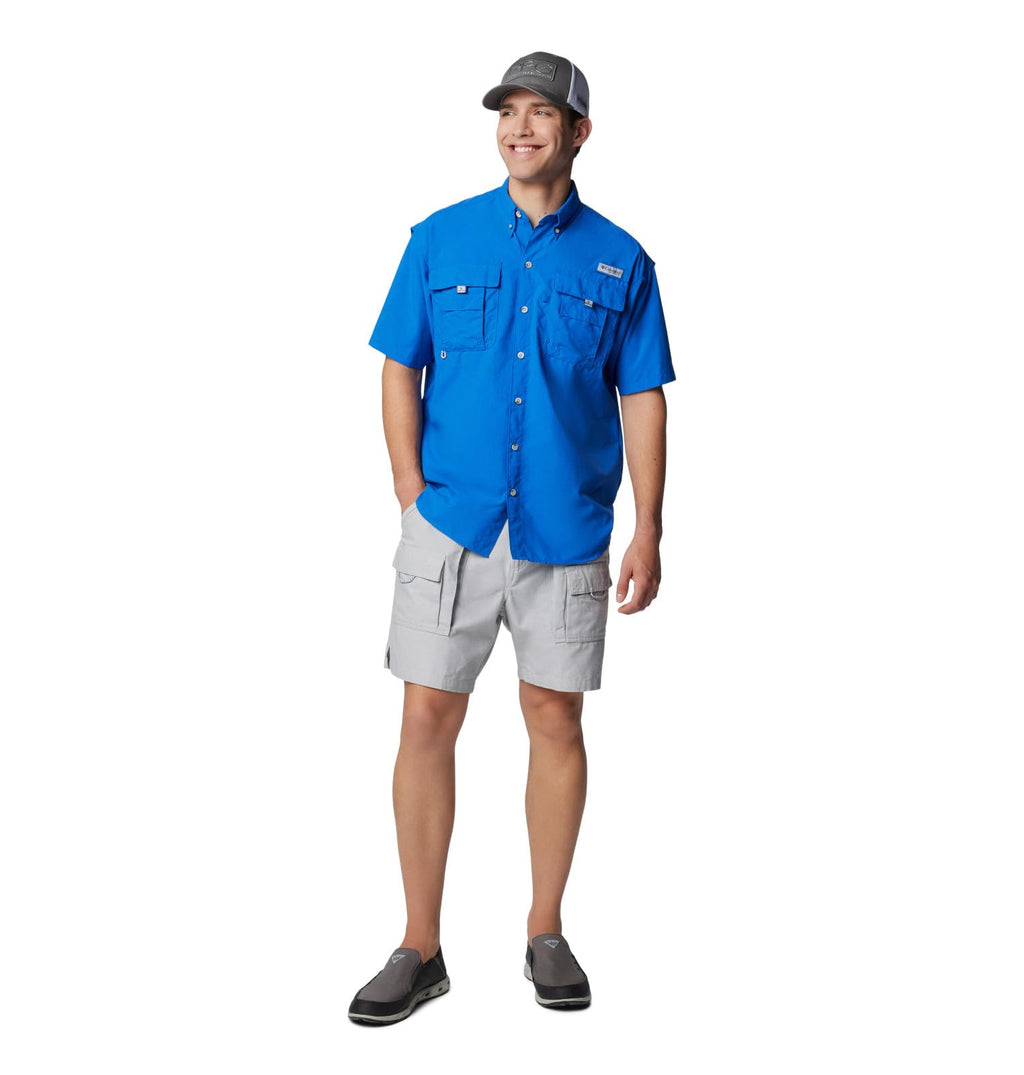 columbia Mens Bahama II UPF 30 Short Sleeve PFg Fishing Shirt, Vivid Blue, 3X