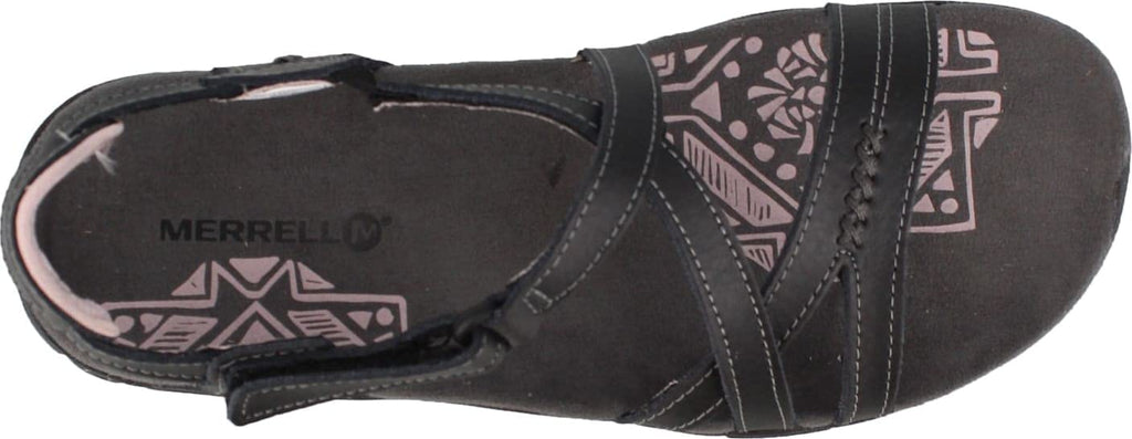 Merrell Women's Sandspur Rose Leather Sandal, Black/Lilac Keepsake, 7 M US