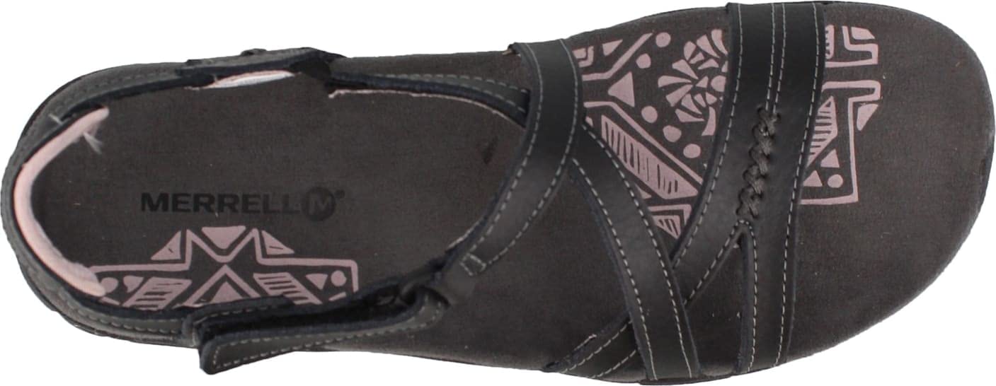 Merrell Women's Sandspur Rose Leather Sandal, Black/Lilac Keepsake, 7 M US