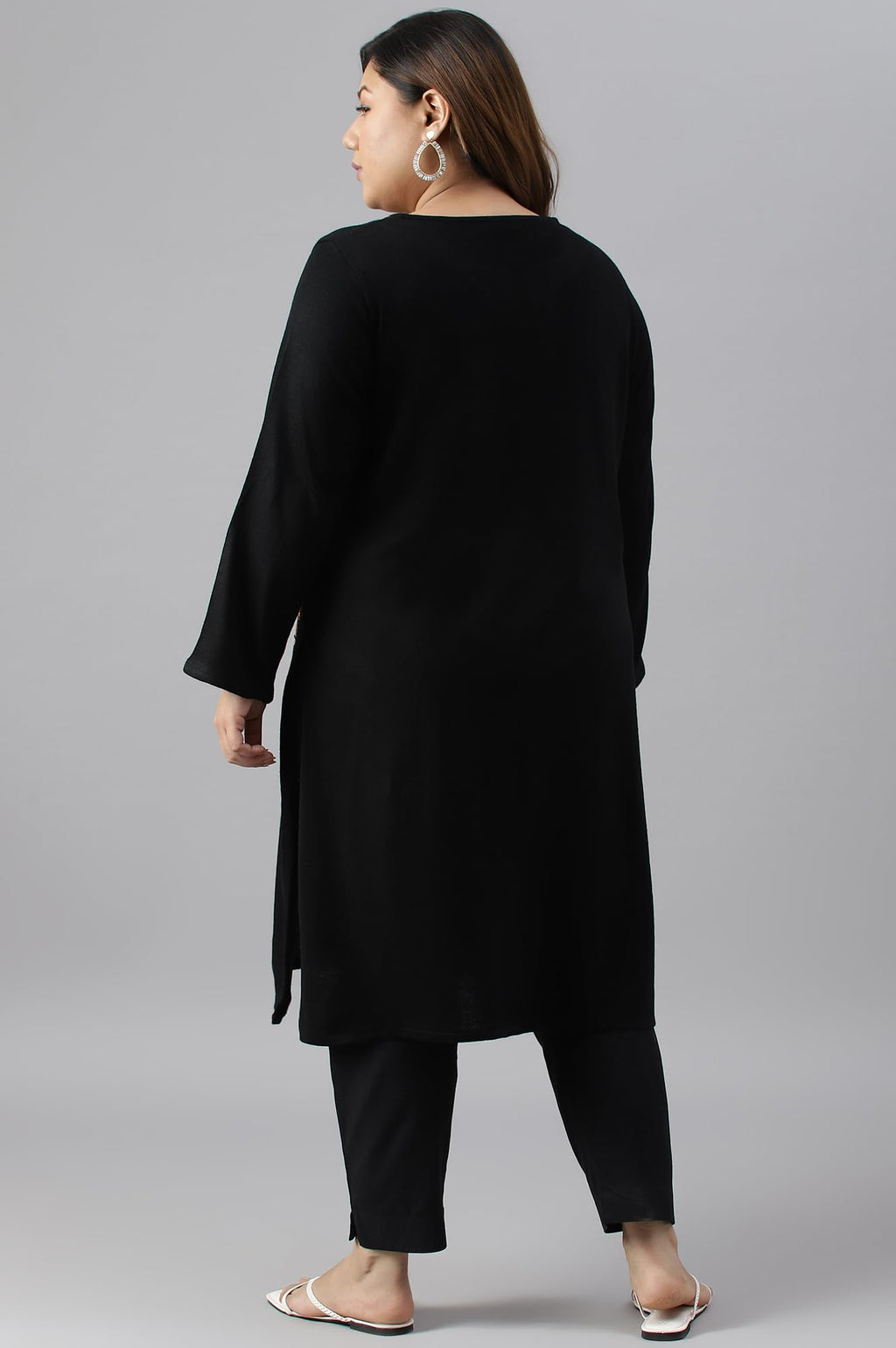 W For Woman For Women Acrylic Embroidered Winter Kurta