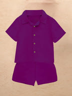 A.T.U.N. (ALL THINGS UBER NICE) Boys Solid Two Piece Set | Co-Ord Set for Boys