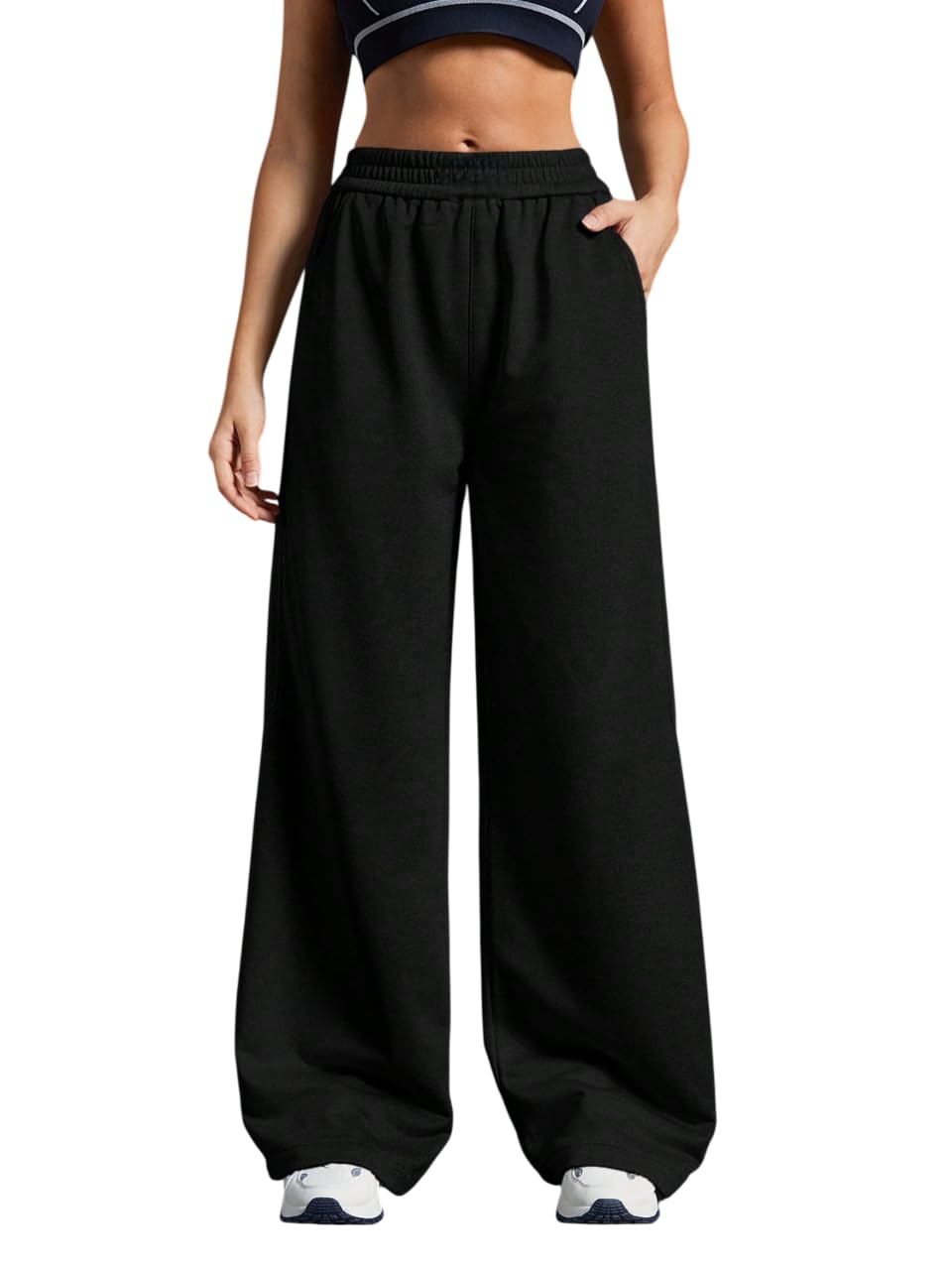 Dockstreet Womens Mid Rise Baggy Fit Jogger/Sweatpants .Openjgrs160125AOpnbotmblack Jogr38 38