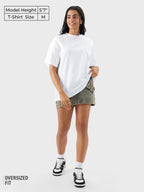 The Souled Store Solids: Classic White Women and Girls Short Sleeve Round Neck Cotton Oversized T-Shirts