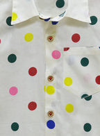 A.T.U.N. (ALL THINGS UBER NICE) Boys Printed Full Sleeve Collar Neck Casual Shirt Cream