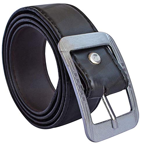 Veteran MenS Black Synthetic Leather Belt Formal/Casual Belt (Vt0062Vbt) 28
