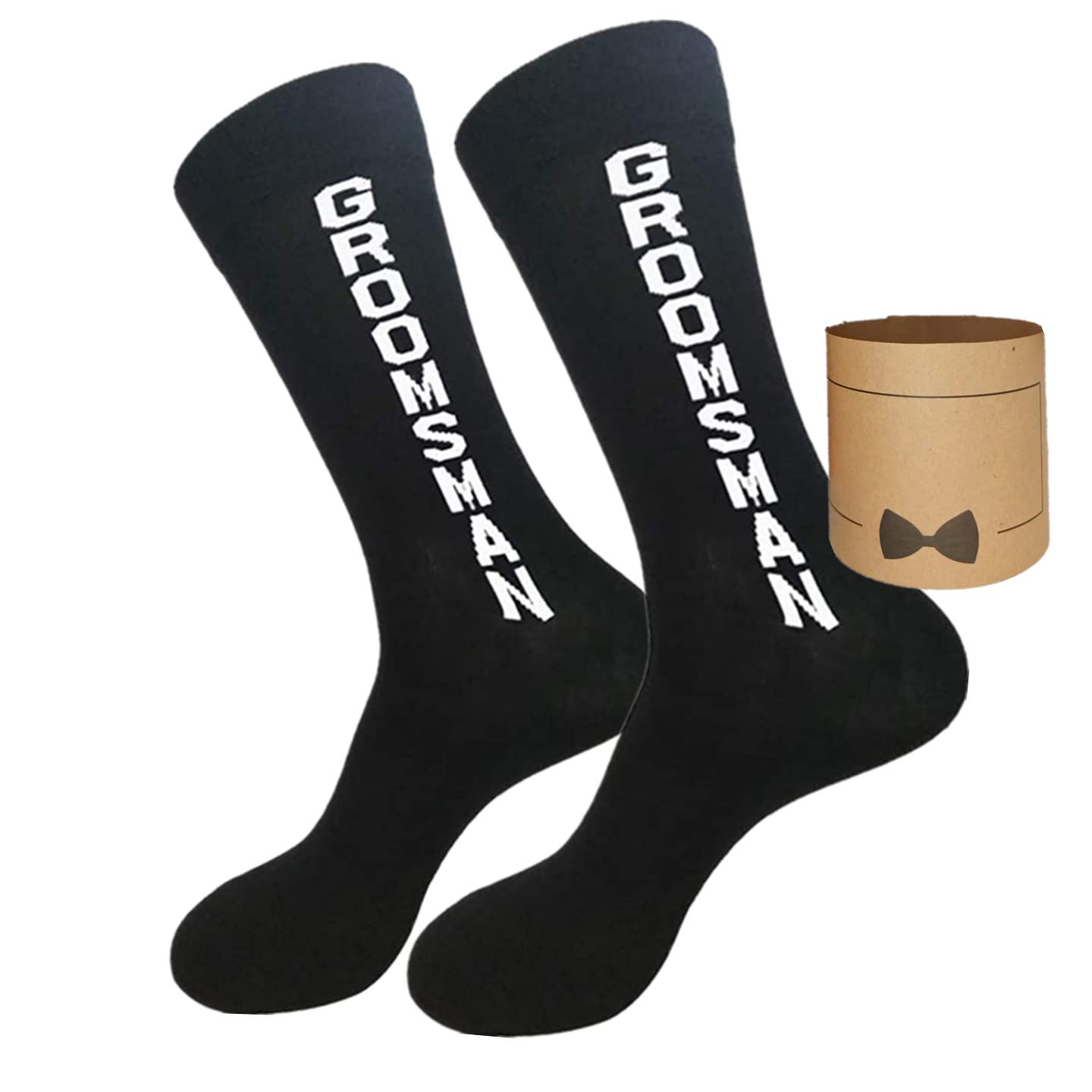 PAIXUN Groom Groomsmen Gifts For Men Him Wedding Proposal Novelty Funny Socks Bestman 100% Cotton Groomsmen Socks
