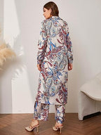 Leriya Fashion WomenS Rayon Ethnic Co-Ord Set || Paisley Printed Co-Ord Set For Women || Long Straight Shirt Kurta With Pant Se
