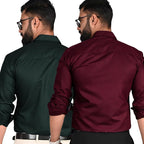Tee Projekt Shirt for Men Cotton Solid Spread Collor & Long Sleeve with Fnacy Button Ideal for Office Event Party