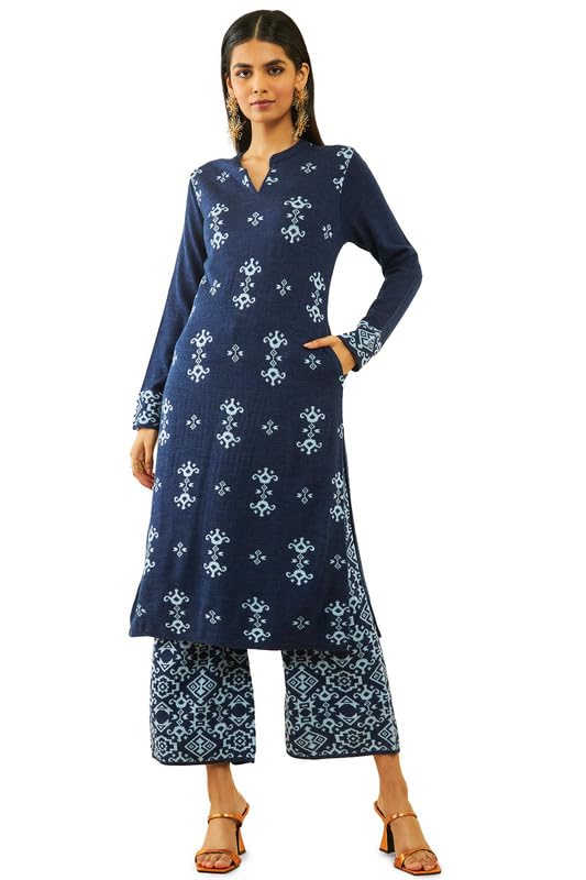 Soch Women Acrylic Ethnic Motifs Pattern Knitted Winter Kurta Set