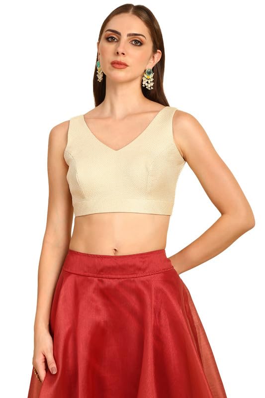 Soch Women Textured Jute Princess Line Padded Blouse