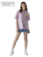 The Souled Store Official Pink Panther: Nostalgic Womens and Girls Oversized fit Graphic Printed Half Cotton Lavender Color Wome