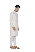 Manyavar Selfdesign Motif Weave Casual Kurta And Churidar Set For Men
