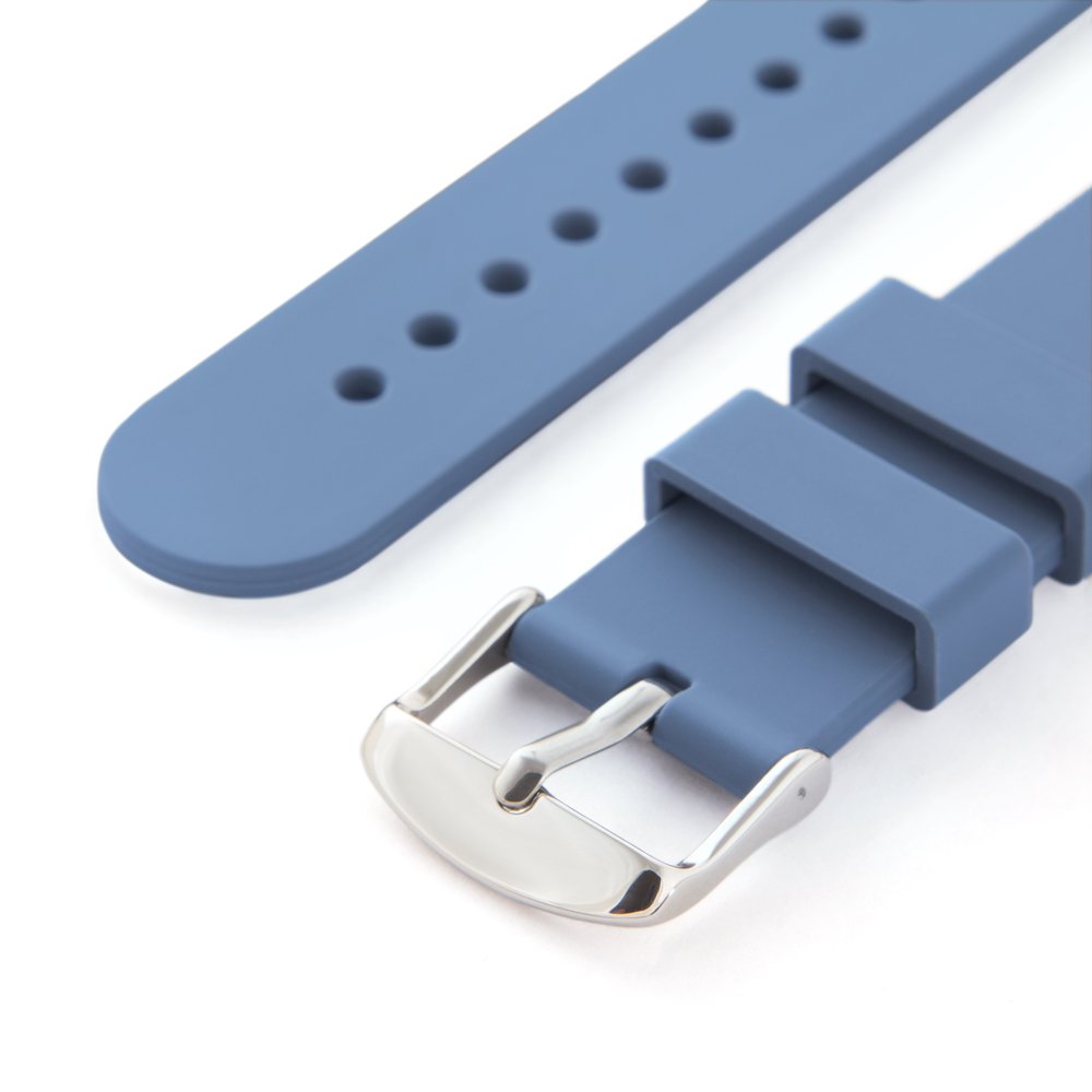 Archer Watch Straps - Silicone Quick Release Soft Rubber Replacement Watch Bands (Steel Blue, 22mm)