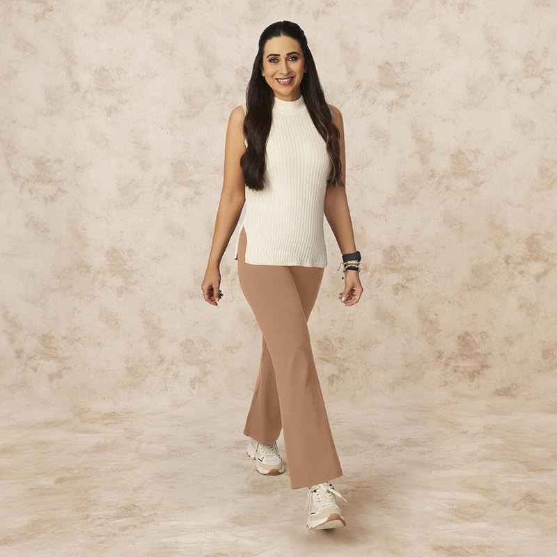 BlissClub Ultimate Flare Pants Lite Regular for Women Upto 54 ft | High Waist Trousers and Formal Pants for Office wear | Comfo