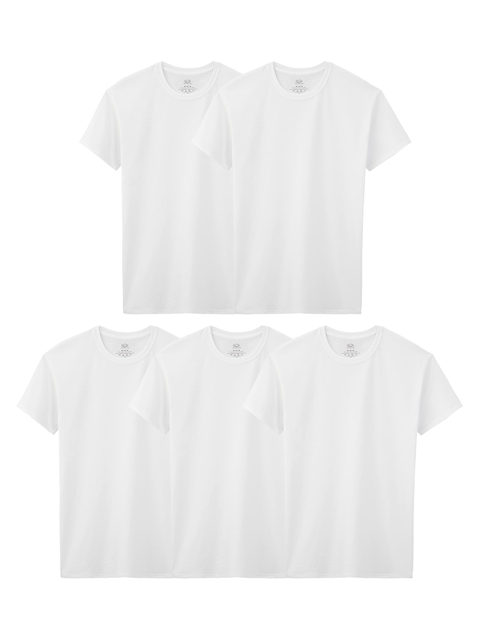 Fruit Of The Loom Boys Eversoft Cotton Undershirts, T Shirts & Tank Tops Underwear, T Shirt - Boys - 5 Pack - White, X-Large US