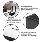 Black Watch Gift Box with Pillow - single watch case PU leatherette Wristwatch Display Case Organizer foe men and women for gift