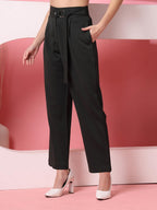 Womens Wide Leg Pants | Solid Green Stretchable Polyester Trousers | Stylish Korean Clothing | Flared, Straight Fit, Baggy, and