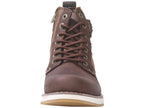 Levi's Men's Cobalt-2.0 Boots Work Shoes Zipper Lace-Up Burgundy Sz: 9#510059