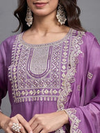 Alvami WomenS Silk Solid Straight Kurta Set (Gulnaz_Pink