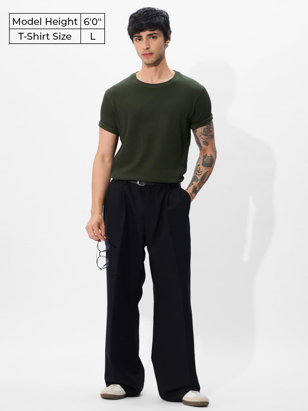 The Souled Store Official Korean T-Shirt: Olive Men and Boys Short Sleeves Round Neck Purple Graphic Printed Regular Fit Cotton