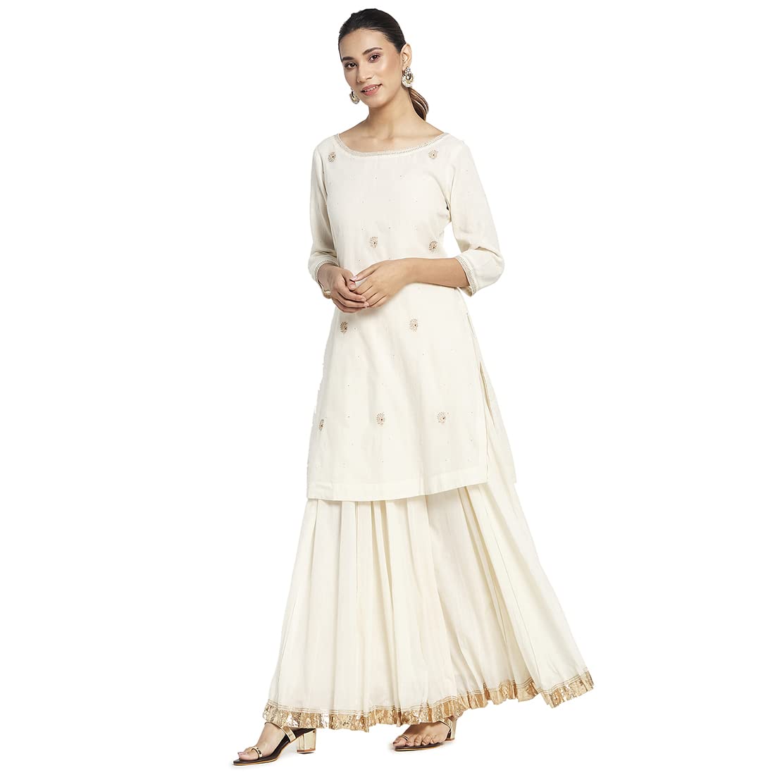 Fabindia Women Cotton Kurta Set Natural