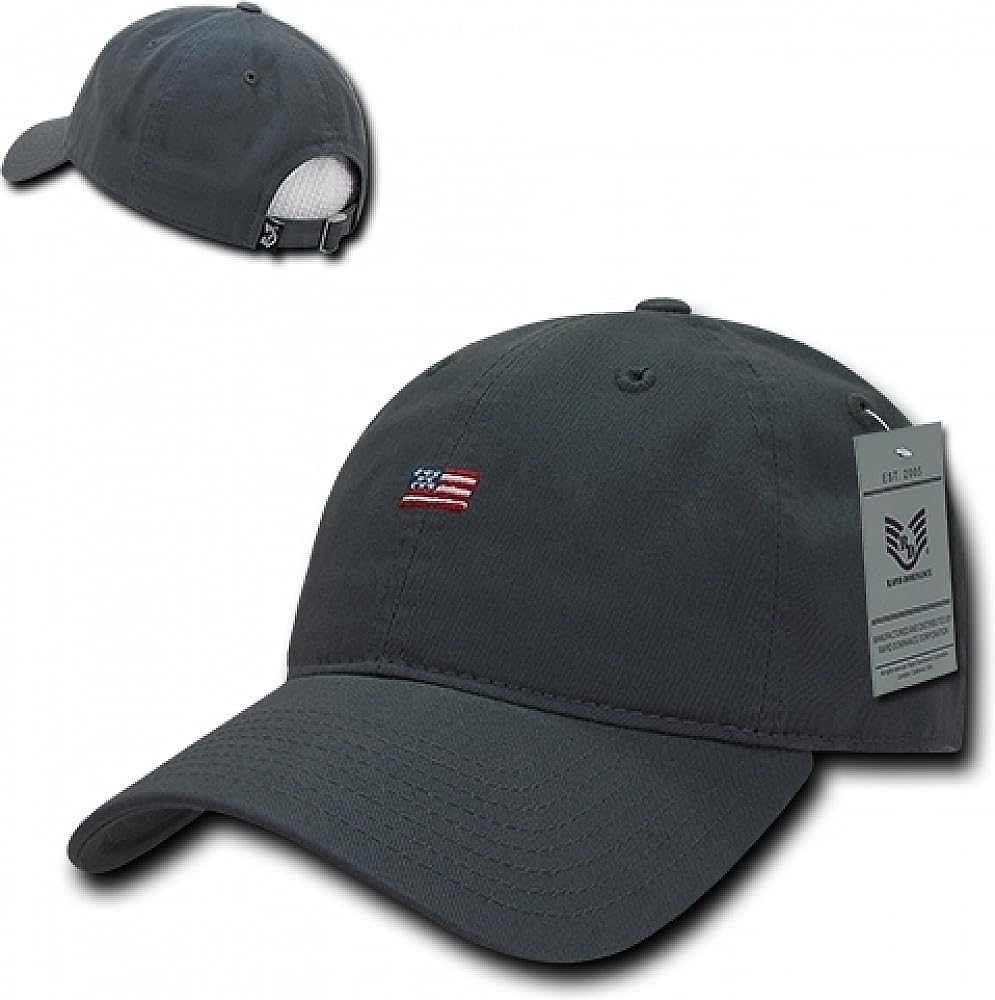 Relaxed Graphic Cap, Small USA Flag, Dark Grey