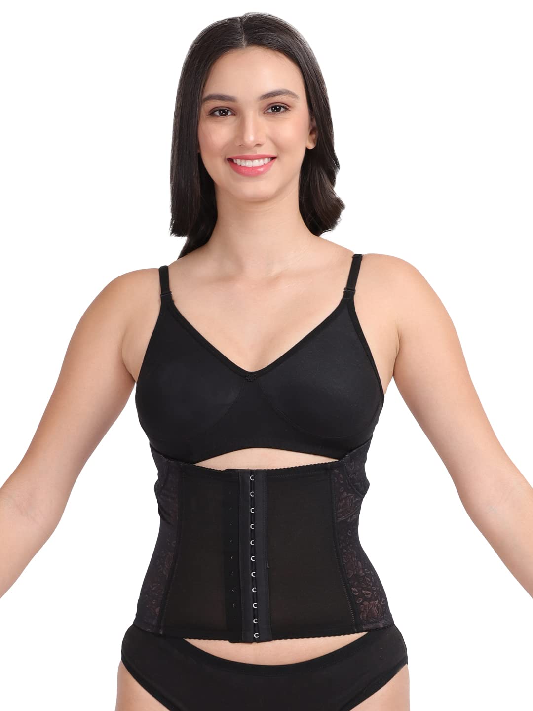 Amour Secret Womens Front Open Wrap Tummy Shaper Belt SW8088_3XL_Black 3