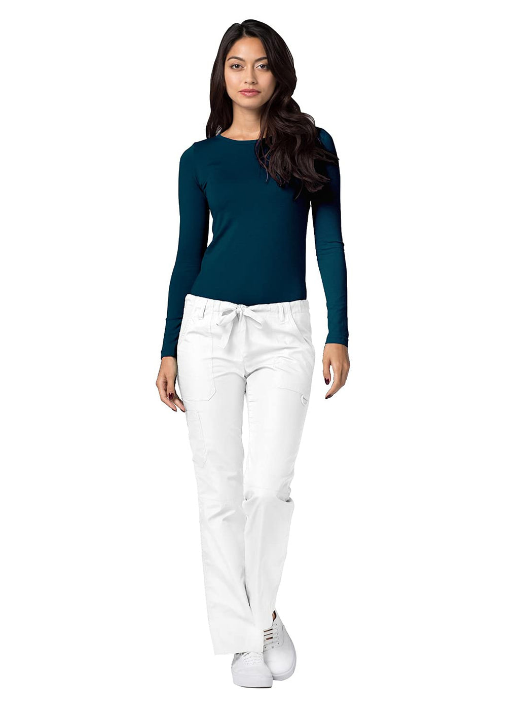 Adar Underscrubs for Women 2 Pack - Long Sleeve Underscrub Comfort Tee - 2902 - Caribbean Blue - L