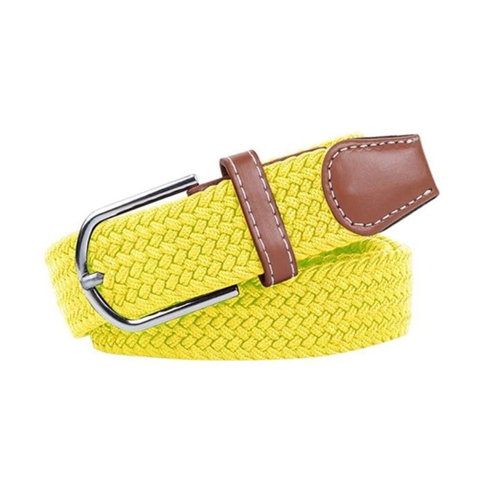 Golfoy Basics 2.0 Braided Stretchable Canvas Belt (39 Inches, Yellow) 39
