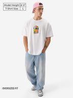 The Souled Store Originals: Just Souled Men and Boys Short Sleeve Round Neck White Cotton Oversize T-Shirt