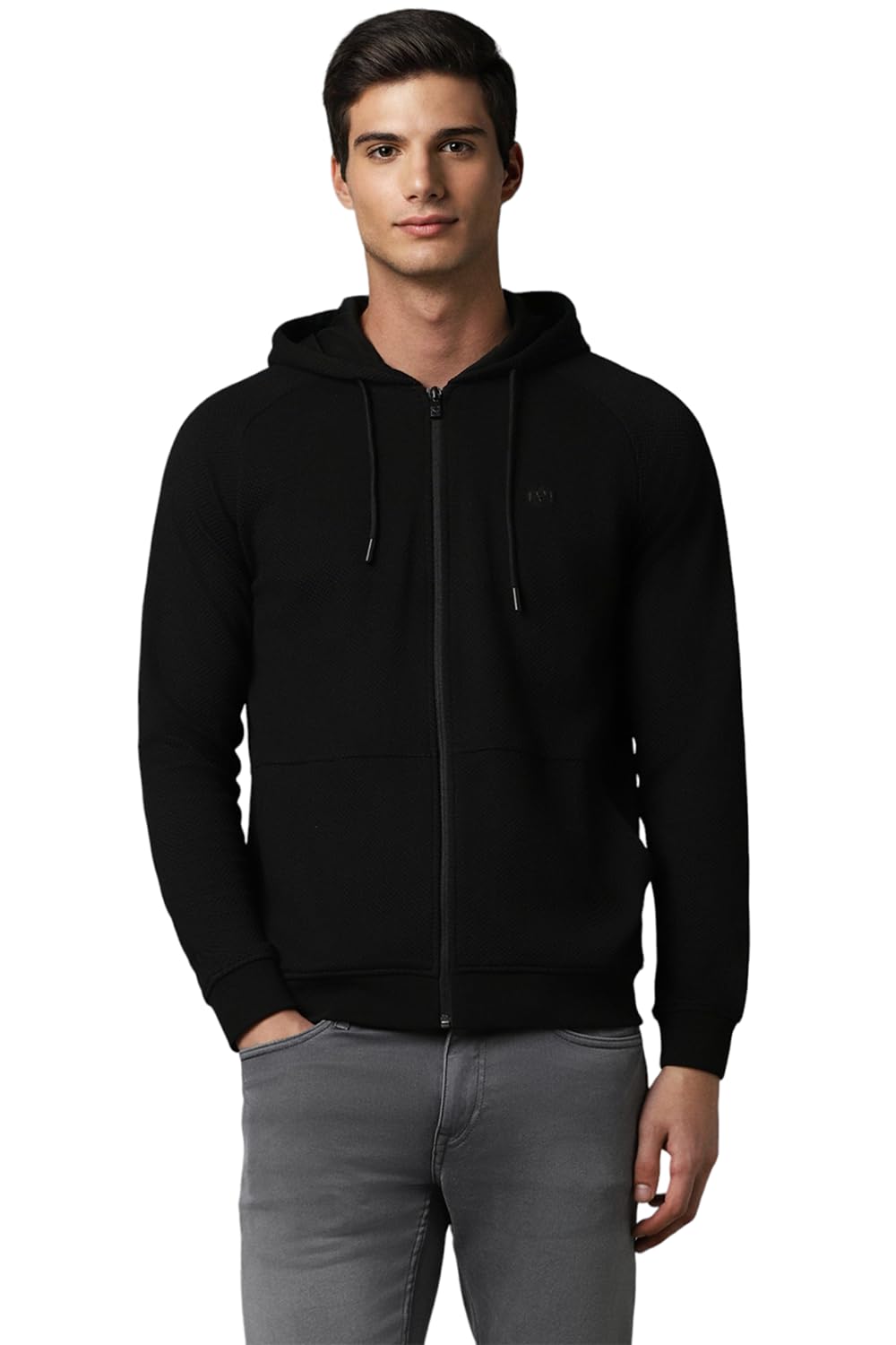 Allen Solly Men Solid Casual Full Sleeve Hooded T-Shirt