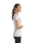 Ladies Triblend Short-Sleeve Deep V-Neck T-Shirt - BLUE TRIBLEND - S(D0102H7WBK6)