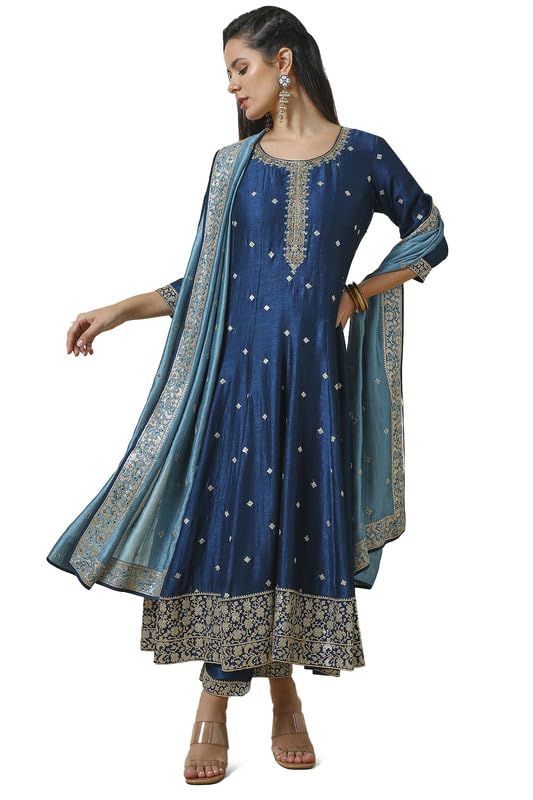 Soch Women Embellished Silk Blend Anarkali Suit Set with Sequins