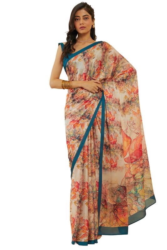 Soch Women Botanical Print Saree