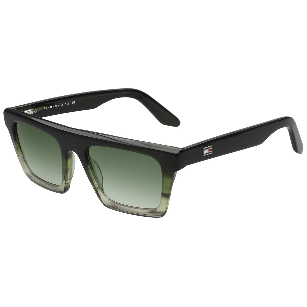 Tommy Hilfiger|Green Full Frame Square Sunglasses|100% Uv Protected (Uv 400) Green Gradient Faded Lens|MenS|Medium|Th3507 C4 53 53