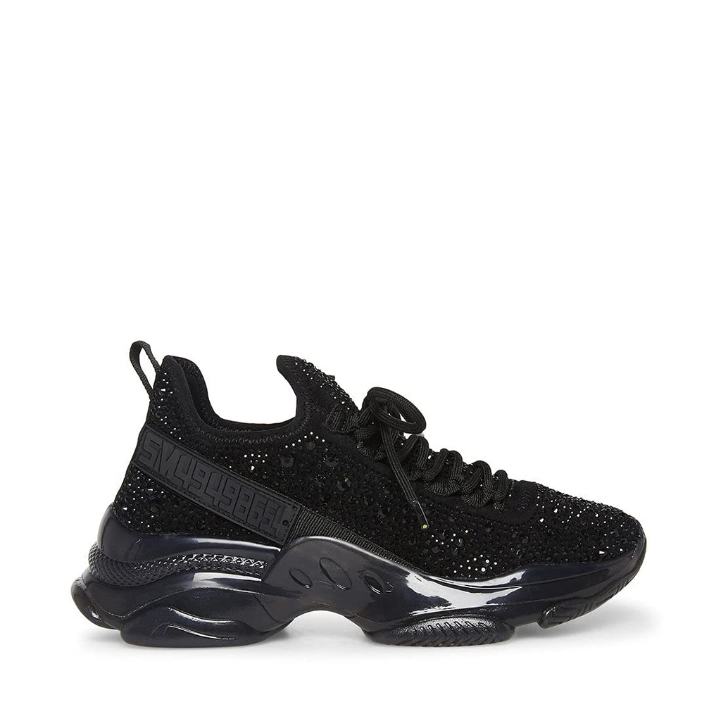 Steve Madden Women's Maxima Sneaker, Black, 6