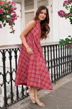 Anni Designer Women'S Rayon Viscose Chex Printed A-Line Kurta