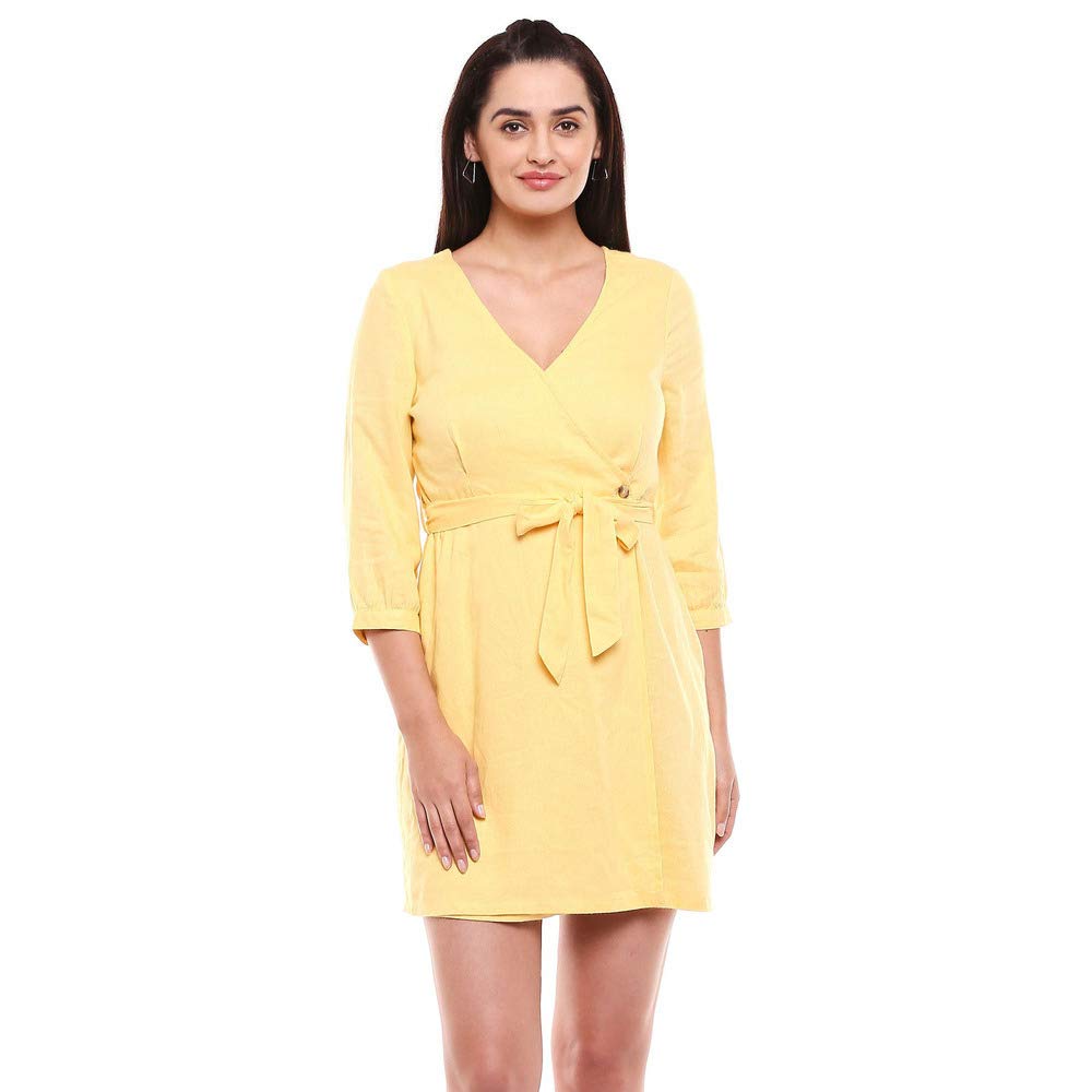 Vero Moda WomenS Rayon A-Line Midi Dress (10233006_Banana Cream_L)