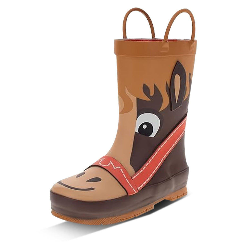 Western Chief Kids Mens Waterproof Printed Rain Boots with Easy Pull-On Handles (Toddler/Little Kid/Big Kid) Hayden Horse 12 Lit