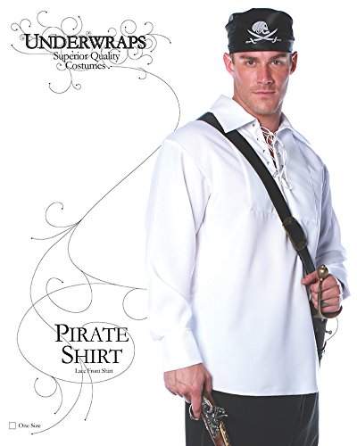 Underwraps Costumes Men's Pirate Shirt Costume, White, X-Large