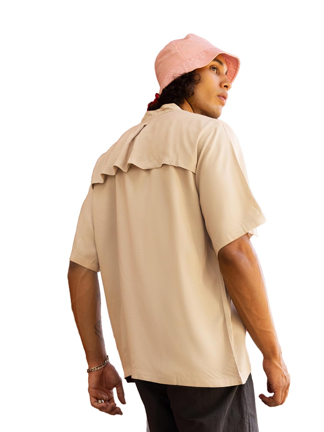 Bewakoof Mens Solid Super Loose Shirt_586197_Brown_XL