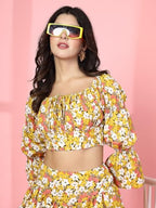 OOMPH! Full Sleeve Crop Top, Yellow, mt868