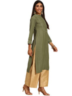 Gerua Green Yoke Design Viscose Rayon Straight Kurta (G2566)