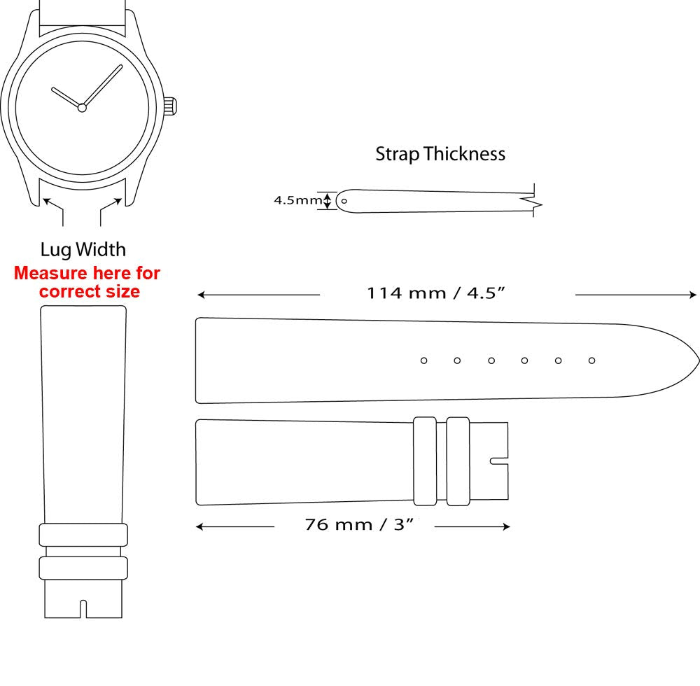 deBeer Teju Lizard Grain Watch Strap - Navy 19mm Watch Band