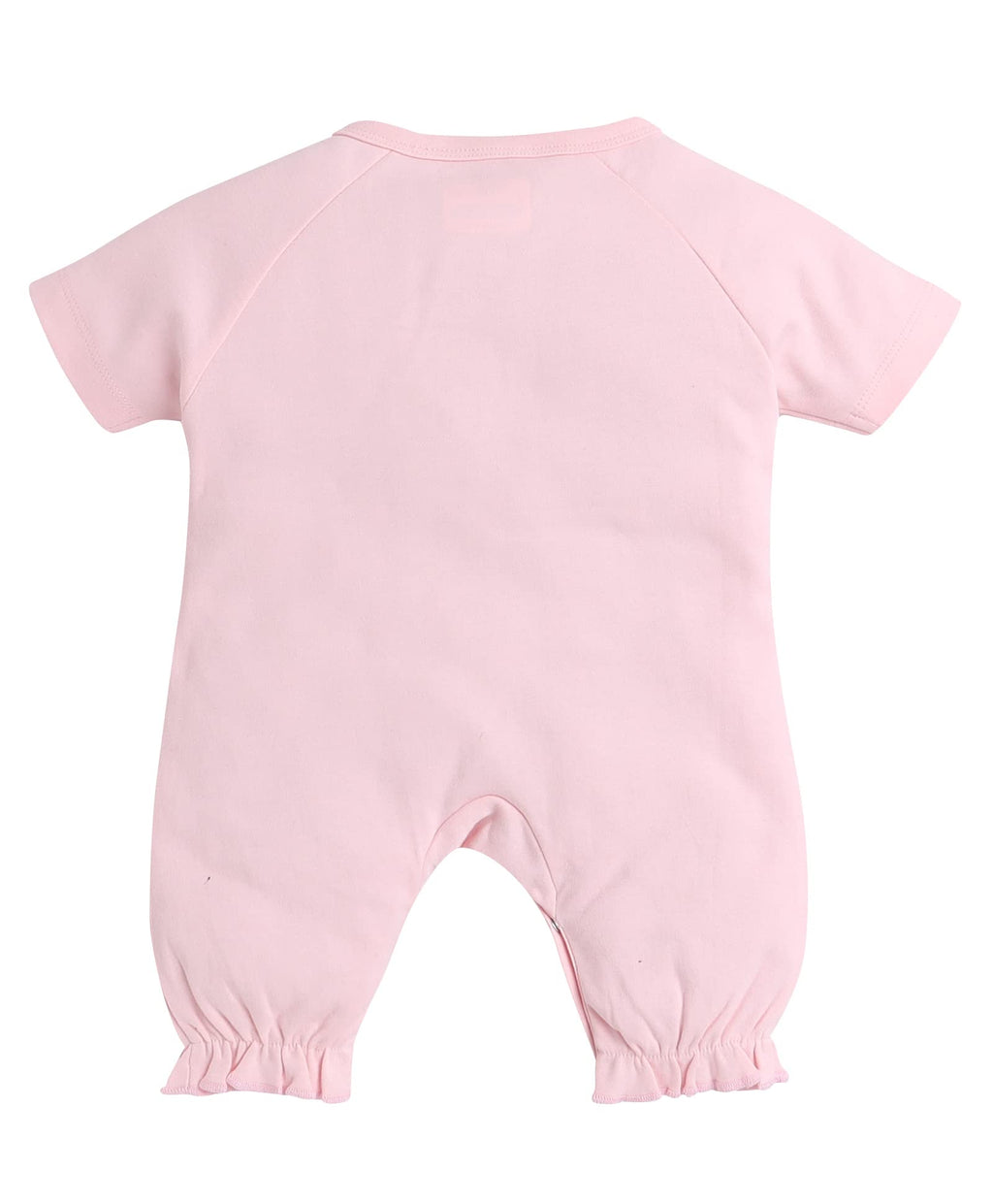 Bumzee Pink Girls Half Sleeves Thigh Length Romper Age - 6-9 Months (Peb8044D-Pnk)