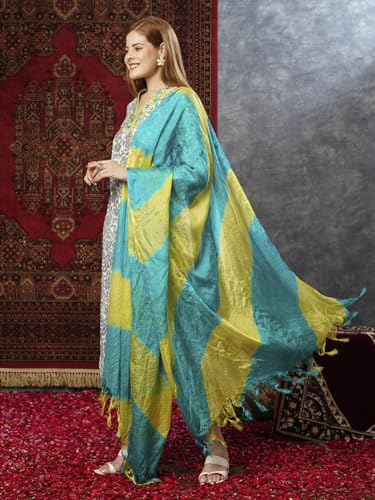ANNI DESIGNER Womens Rayon Blend Printed Straight Kurta with Pant & Dupatta (Sthula Multi-JL_XXL_Green_XX-Large)