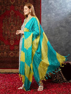 ANNI DESIGNER Womens Rayon Blend Printed Straight Kurta with Pant & Dupatta (Sthula Multi-JL_XXL_Green_XX-Large)